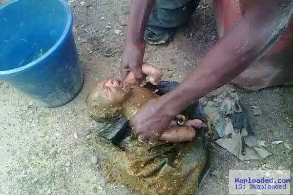 Photos: Baby Thrown Into A Pit Toilet And Soaked With Faeces Found Alive